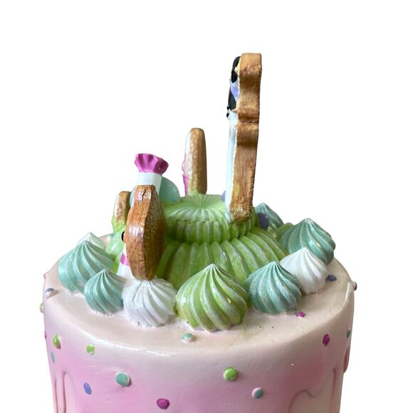 Sweet Treats Halloween Candy Corn Ghost Cake Decor 14in Resin Pastel Decor NEW - Picture 14 of 16